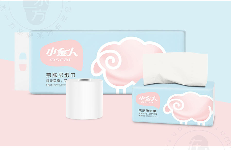 小金人—生活用纸包装设计案例—在水一方品牌策划公司