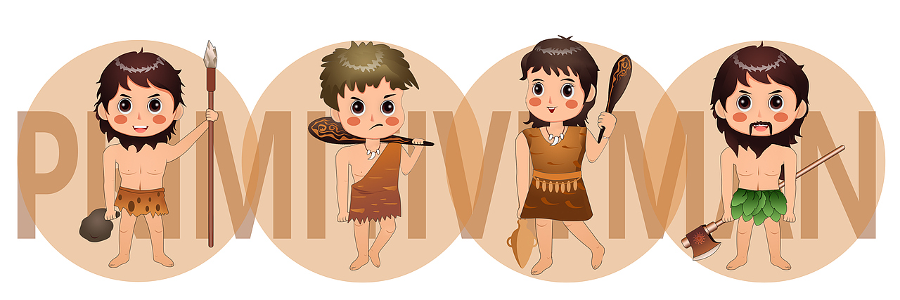 原始人集结（图ZMjY5MjkwNDcy） - IP形象 - 站酷设计师辣辣小辣原创素材 - 站酷ZCOOL