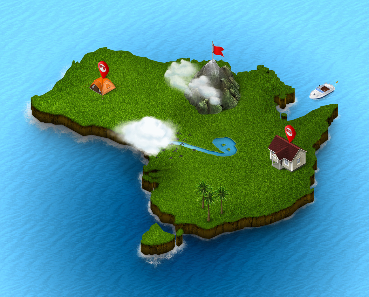 地图三维化试验