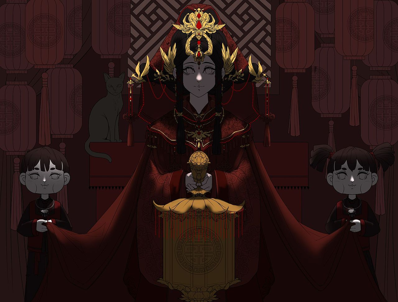 鬼女出嫁（图ZMzI3MTgwMDQw） - 商业插画 - 站酷设计师超黑猫警长原创素材 - 站酷ZCOOL