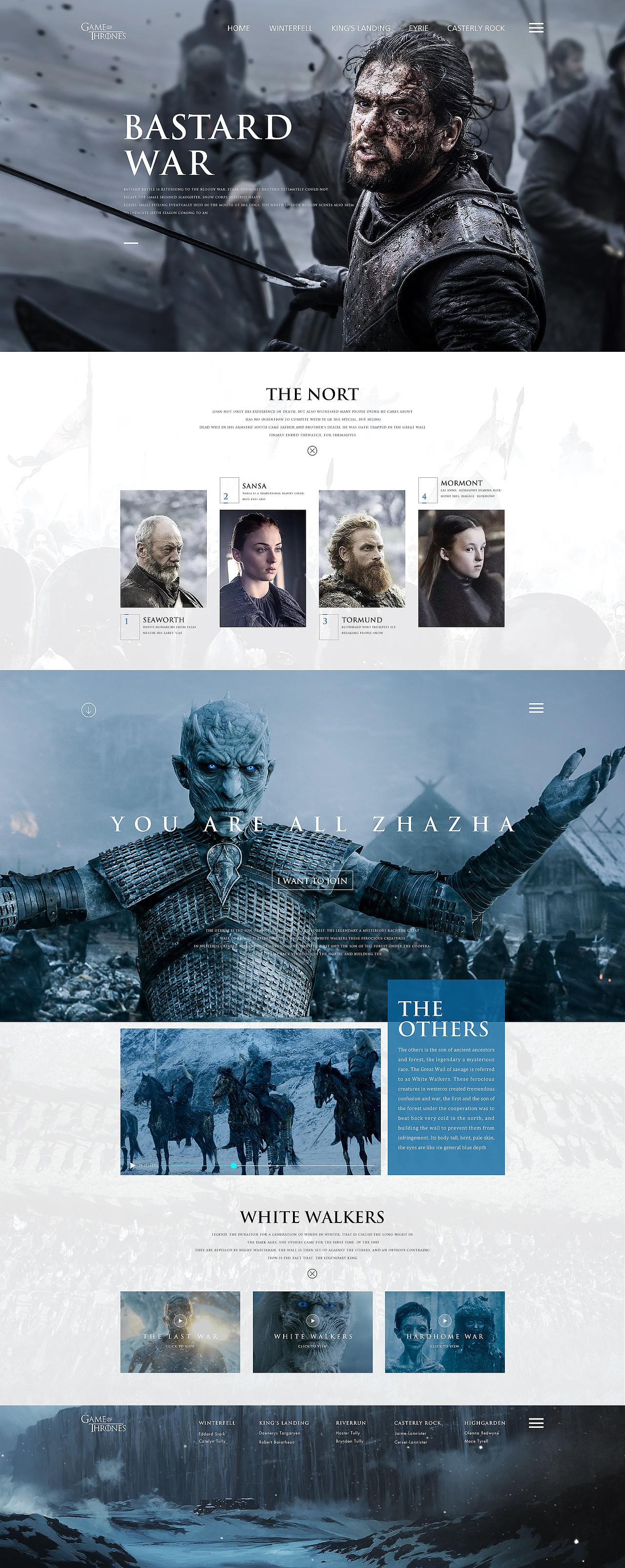 Game of Thrones 权力的游戏网页设计作品（图ZNTI4OTM1ODA=） - 企业官网 - 站酷设计师莫问秋枫原创素材 - 站酷ZCOOL