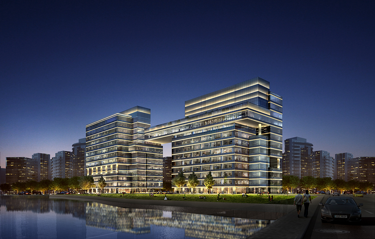 某办公楼夜景