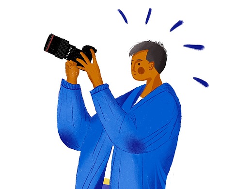 个人扁平插画之我的摄影师