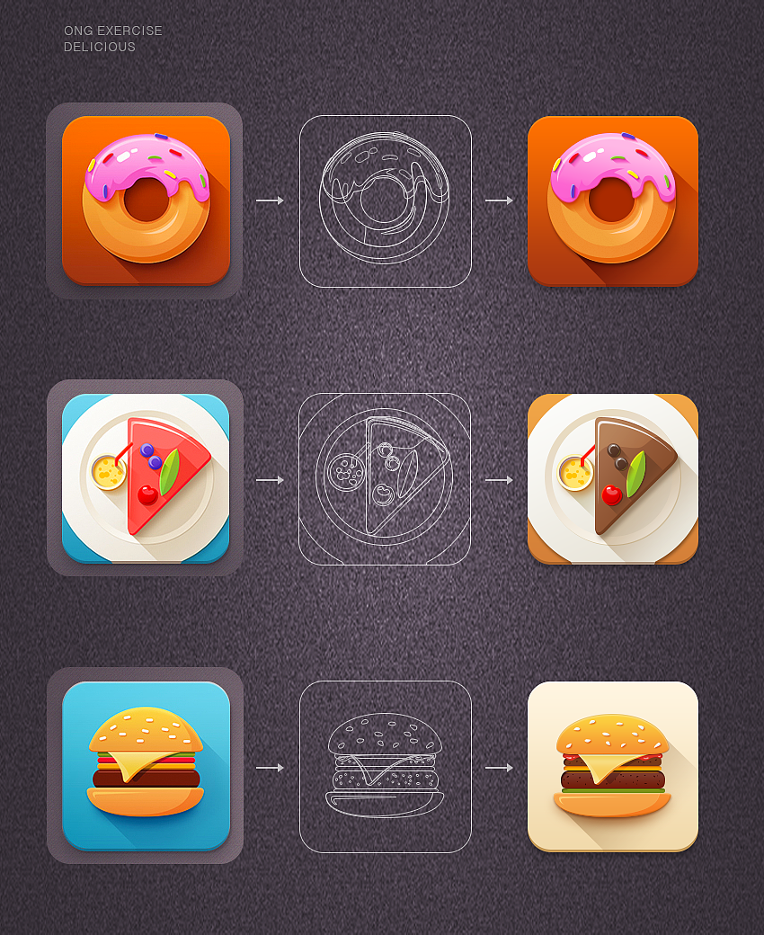 美味icon临摹（+共享psd文件）（图ZMTI2MzI4MDg=） - 图标 - 站酷设计师杉羽原创素材 - 站酷ZCOOL