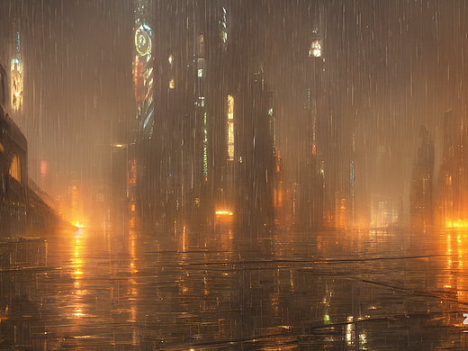 #AI创作实验室#夜晚城市下雨（个人主页-ZNjMwNzUwNDA=） - AI作品 - 站酷设计师子宁不来原创素材 - 站酷ZCOOL