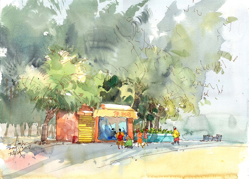 海港写生,大角湾