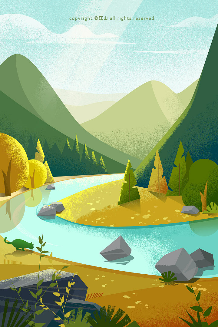 风景插画--旅行
