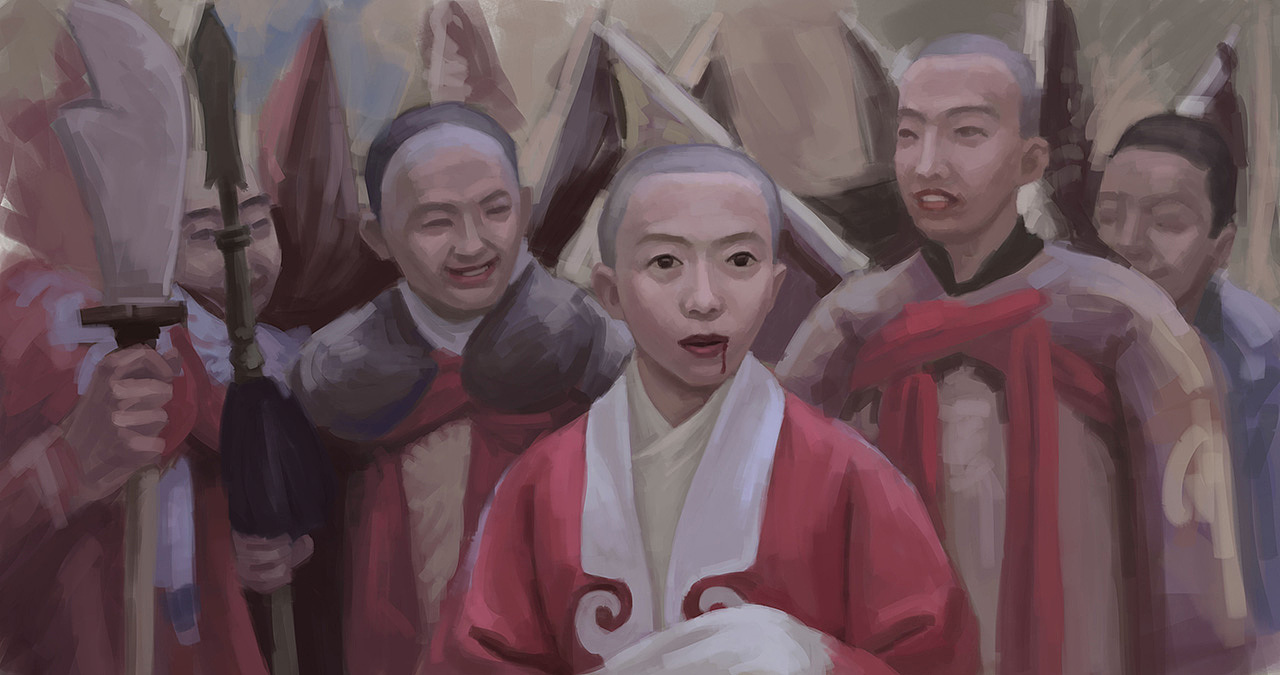 小尼姑年方二八，正青春，被师傅削去了头发；我本是女...（图ZNTk5MDg1OTI=） - 创作习作 - 站酷设计师海盗爱画画原创素材 - 站酷ZCOOL