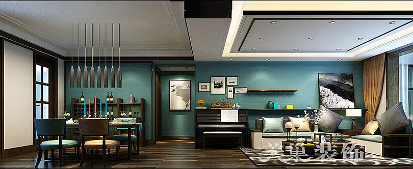 后现代客餐厅背景墙