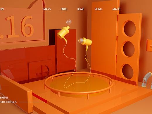 耳机c4d建模海报