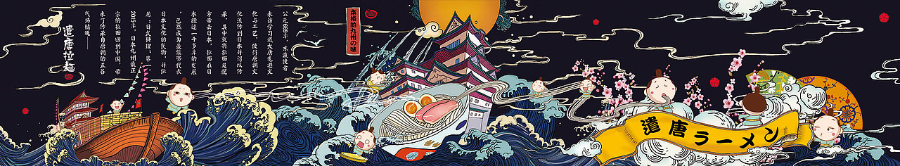 画完上面4张之后把画面串联起来拼了张长的~