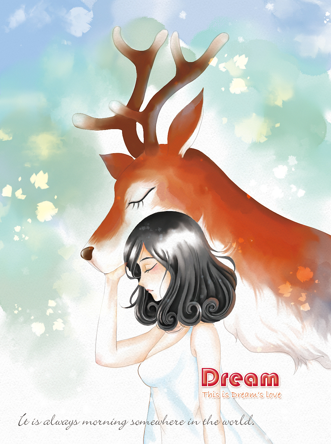 鹿|插画|创作习作|dream_love - 原创作品 - 站酷 (zcool)