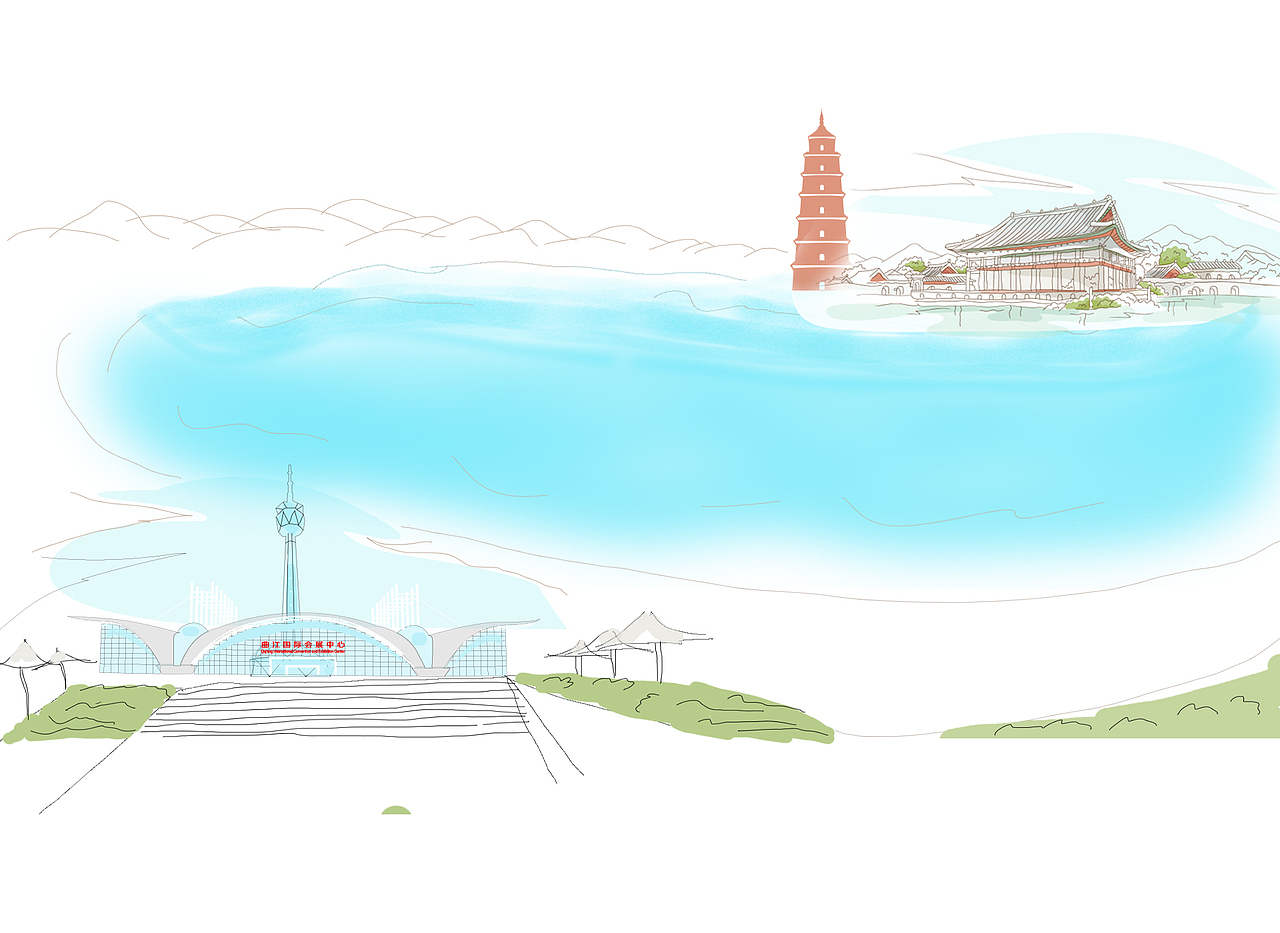 古城插画（图ZNTk5MDMyMDA=） - 图案 - 站酷设计师先先小侠原创素材 - 站酷ZCOOL