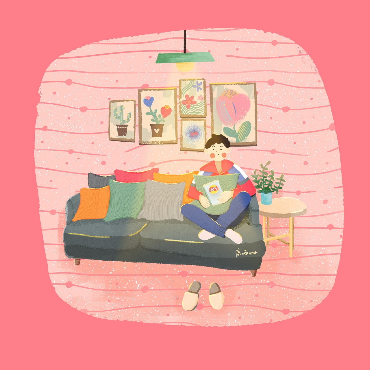 单身狗与薯片|插画|创作习作|lumiao鹿喵 - 原创作品 - 站酷 (zcool)