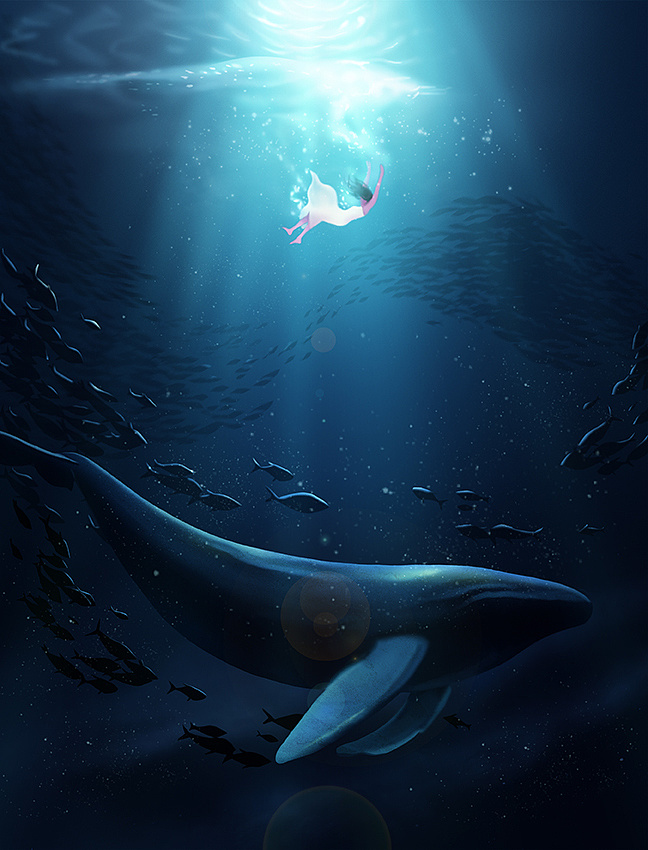 孤独深海主题背景图图片