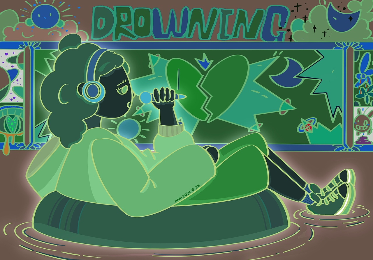 《溺水》（图ZMjcwODg1NjM2） - 商业插画 - 站酷设计师一口碗WAN原创素材 - 站酷ZCOOL
