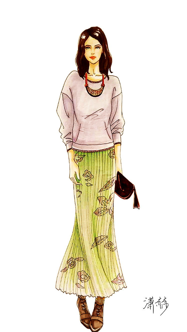 服装手绘效果图（图ZNTM4OTM2Njg=） - 创作习作 - 站酷设计师潇赫_Kate原创素材 - 站酷ZCOOL