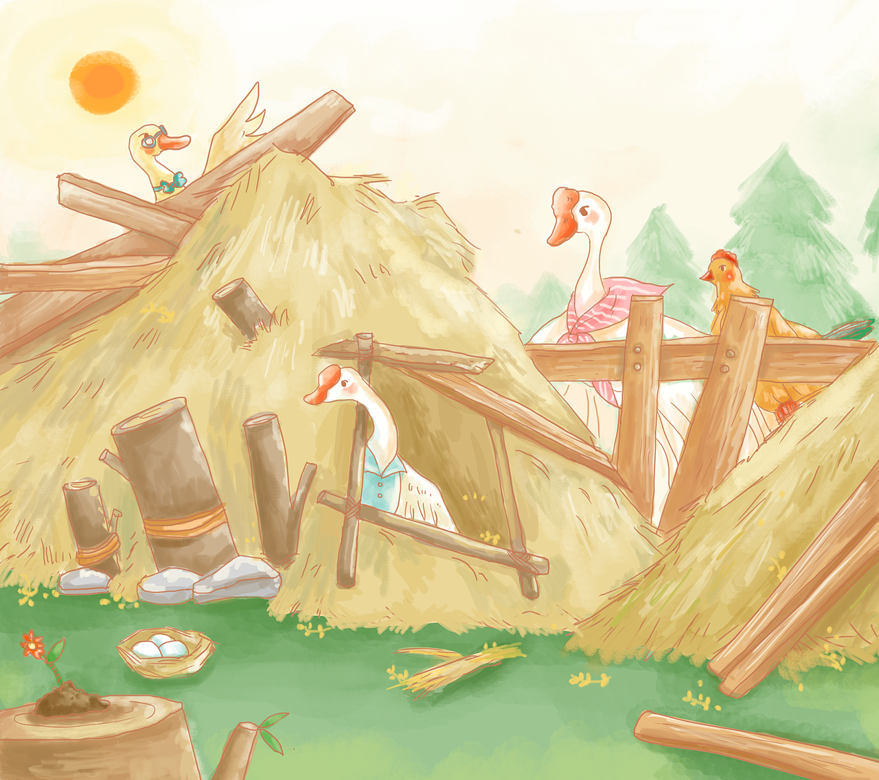 谷仓的故事|插画|儿童插画|普通的汤圆_原创作品-站酷(zcool)