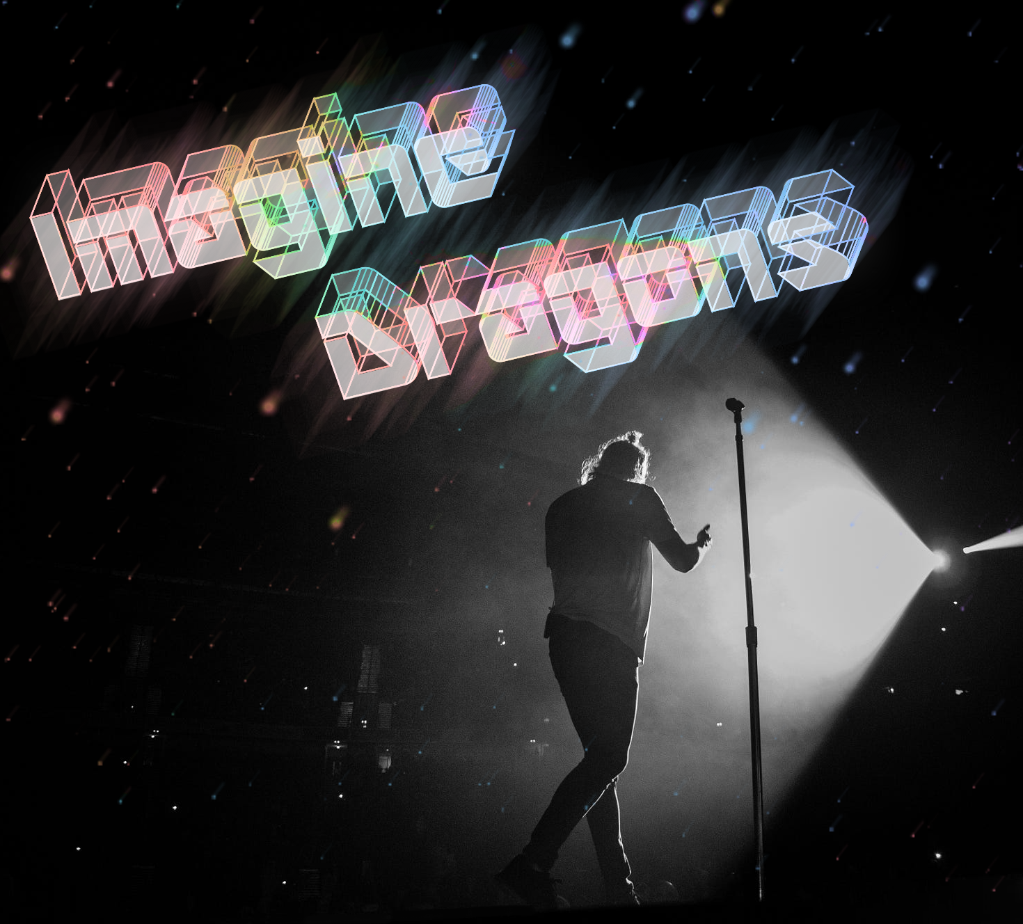 imaginedragons梦龙海报ai3d字体线稿