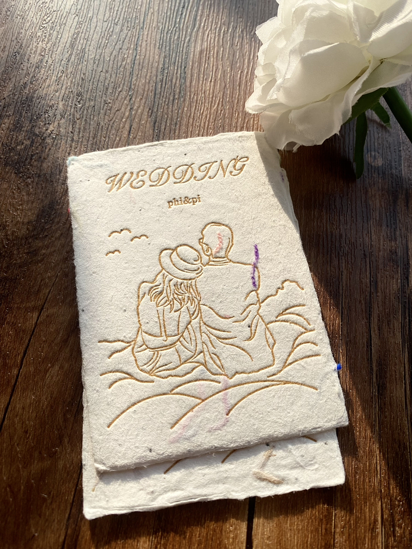 活版印刷种子纸婚礼感谢卡