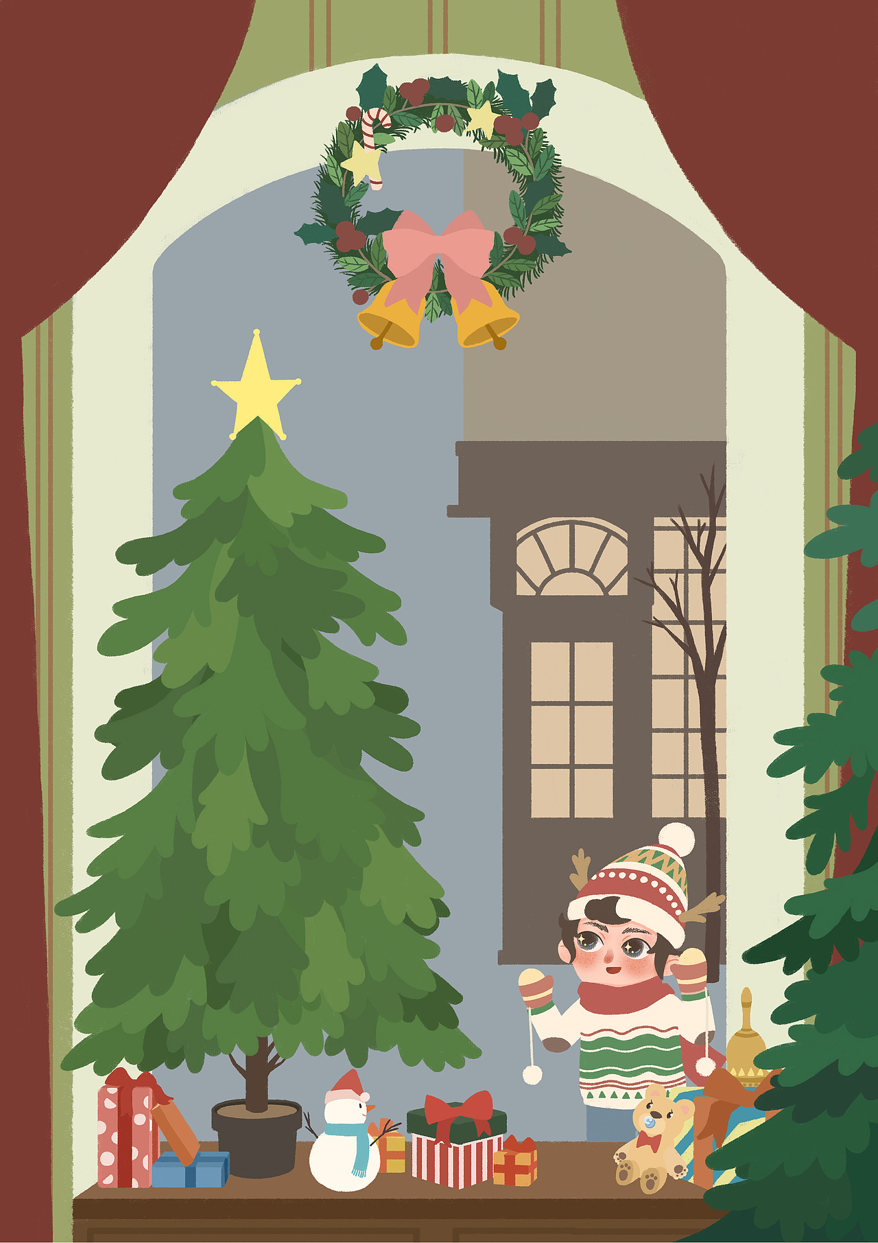 圣诞橱窗|插画|儿童插画|_葫芦vitto_原创作品-站酷zcool