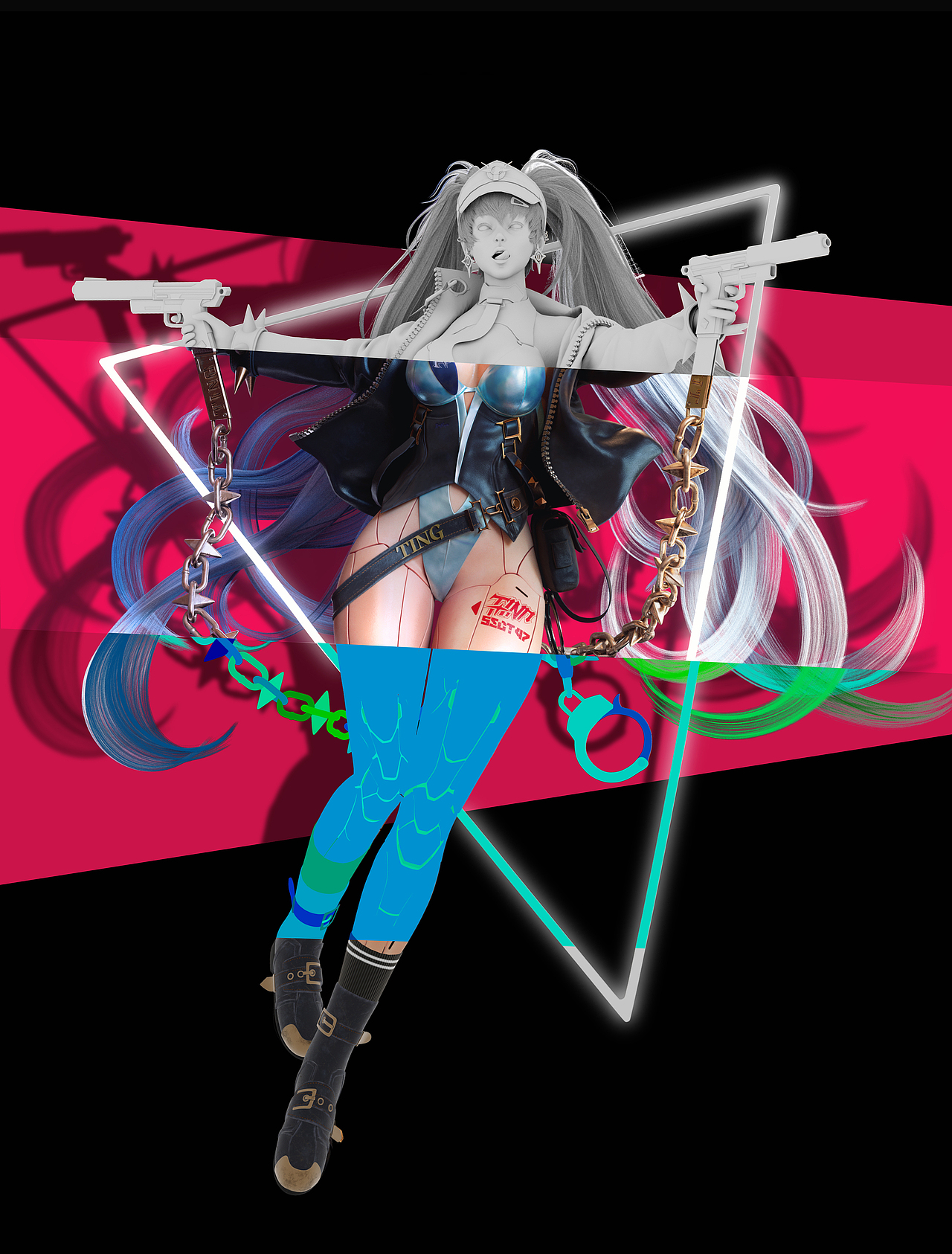 【学生作品】王婷婷 --《双马尾暴力女警员》（图ZMzM5NTY4MzY4） - 人物/生物 - 站酷设计师巧课力CGmomo原创素材 - 站酷ZCOOL