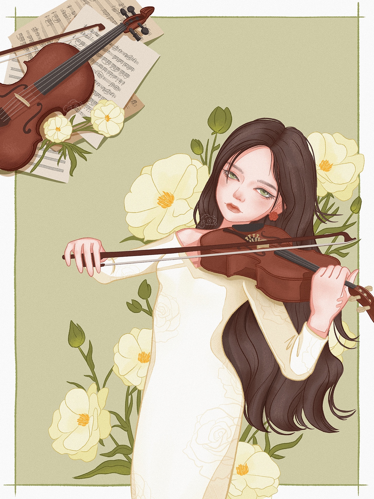 少女艺术家（图ZMjk2MDQzNDM2） - 商业插画 - 站酷设计师涵_hanna原创素材 - 站酷ZCOOL