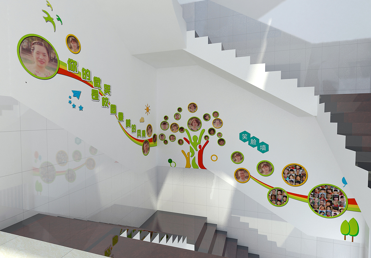 校园楼梯文化墙|空间|家装设计|皮卡丘TANG - 原创作品 - 站酷 (ZCOOL)