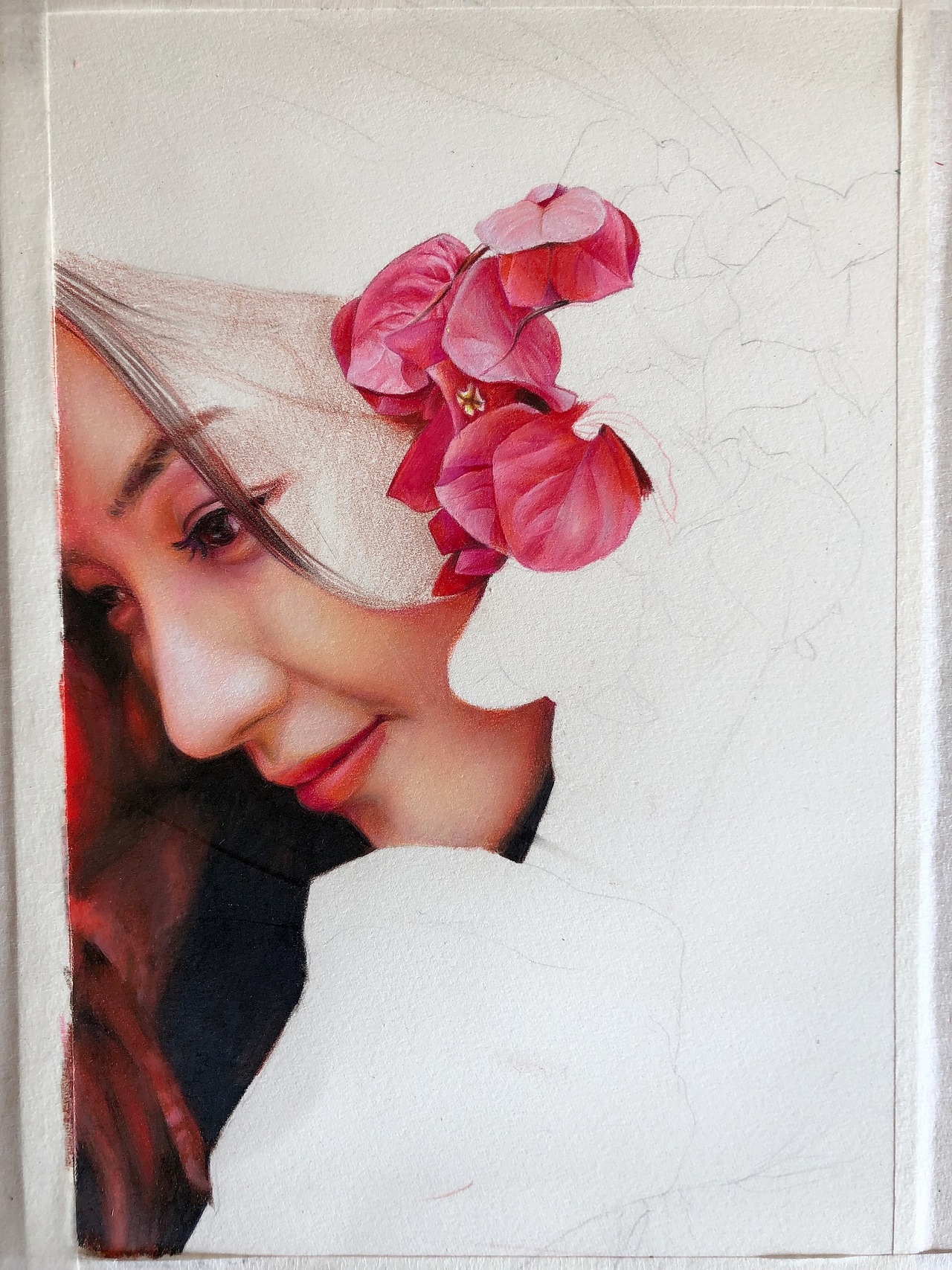 彩铅《许你一世笑靥如花》（图ZMTM0MTYyNDEy） - 绘画 - 站酷设计师大叔左右原创素材 - 站酷ZCOOL