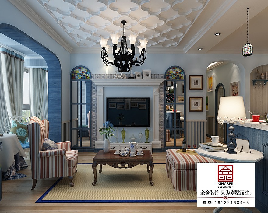 石家庄市阿尔卡迪亚荣盛城165平米地中海风格案例赏析（图ZMTE4MTk4MDM2） - 家装设计 - 站酷设计师Z36197102原创素材 - 站酷ZCOOL