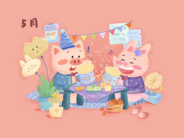 2023年月历1月~12月儿插