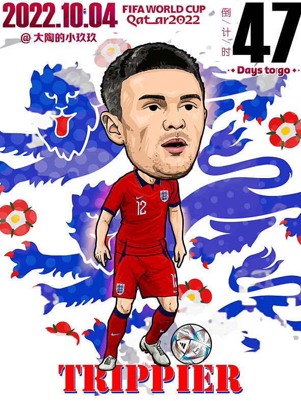 挑战100天画100个世界杯球星:倒计时47天~特里皮尔