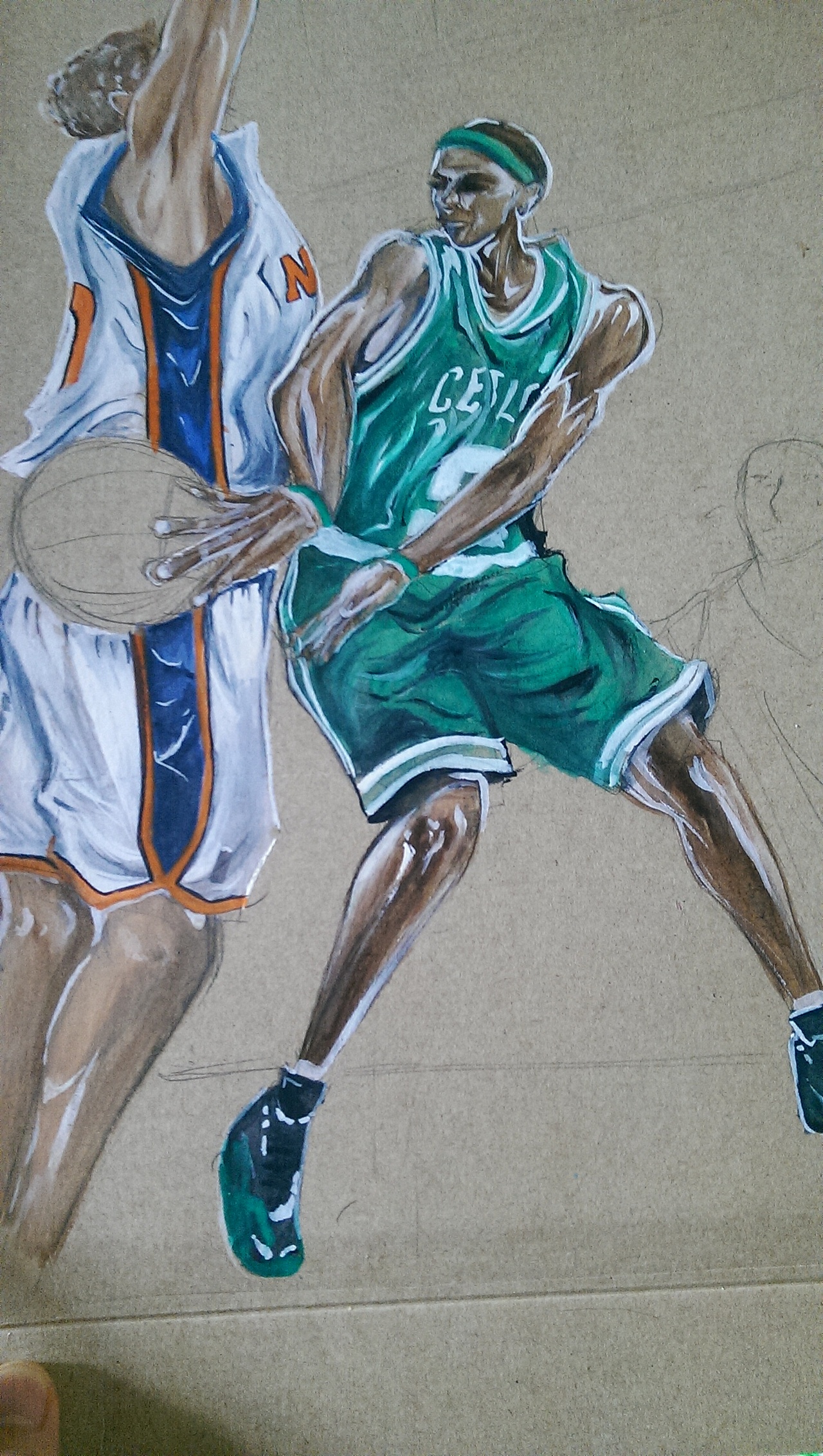 纸皮上画的篮球