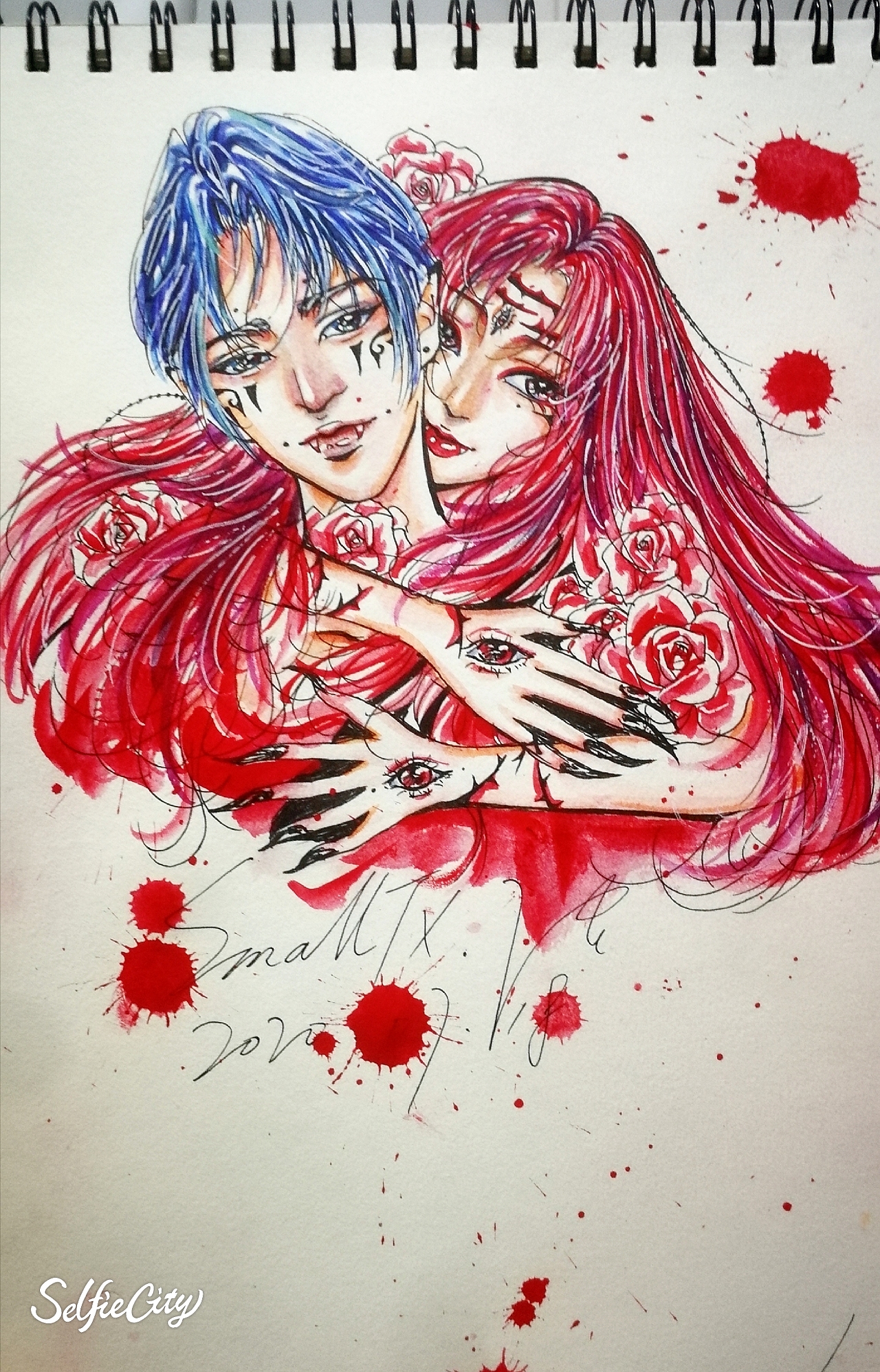 《吸血鬼》水彩习作（图ZMjU2ODA1Mjg0） - 艺术插画 - 站酷设计师唐唐的拾光小记原创素材 - 站酷ZCOOL