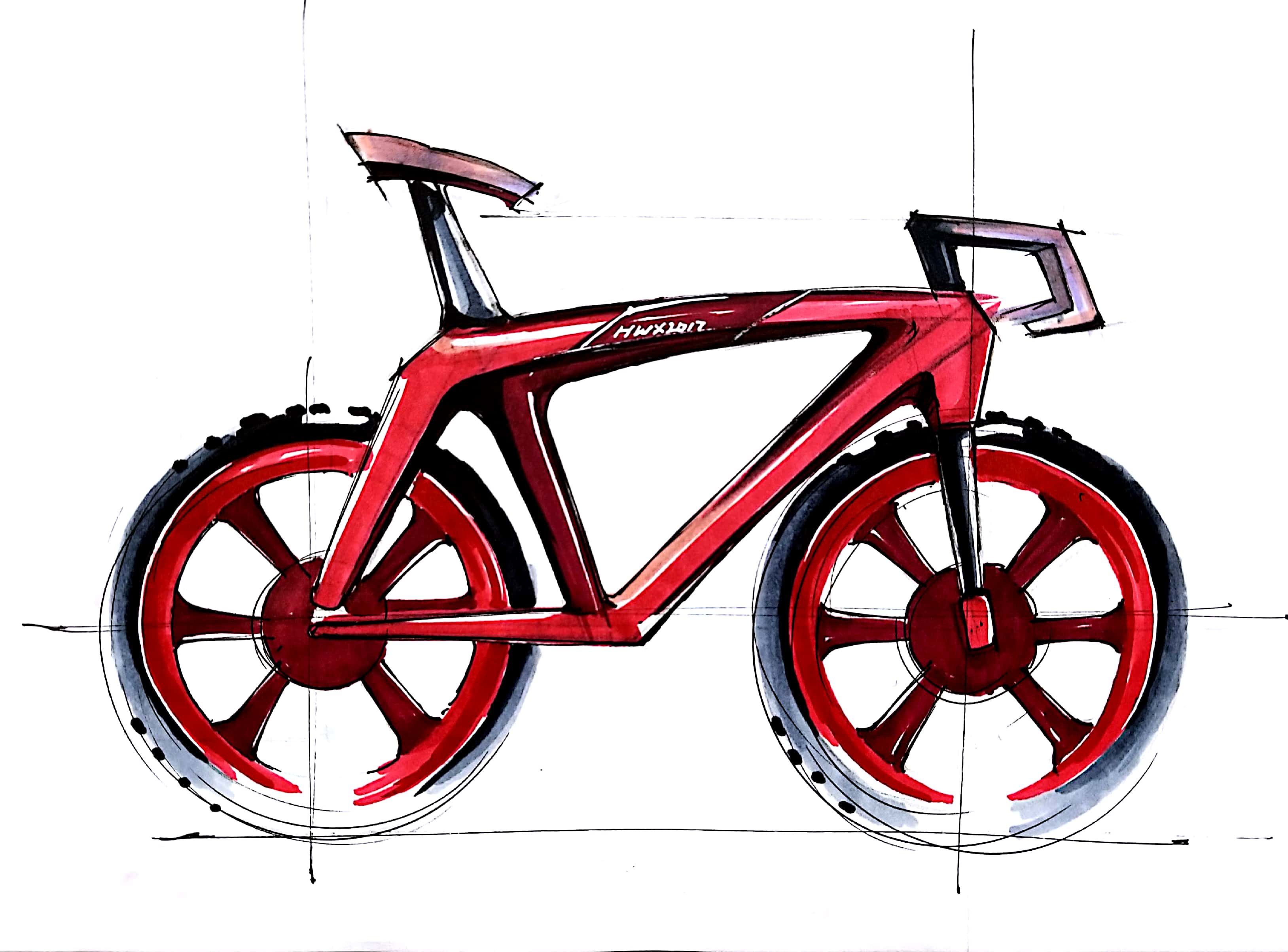 自行车手绘工业设计图片
