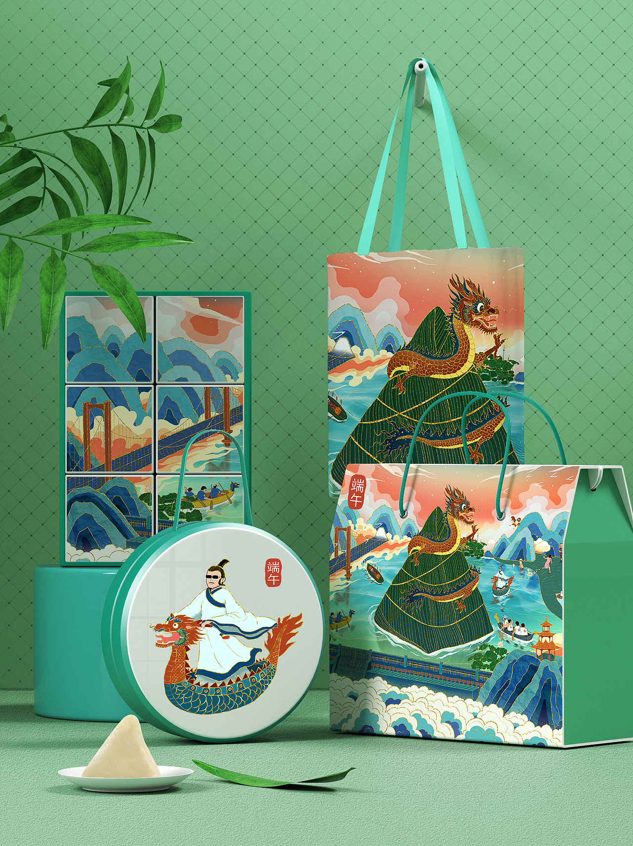 端午节到粽香满江（图ZMjU3MTcwMzY4） - 商业插画 - 站酷设计师XIA知几原创素材 - 站酷ZCOOL