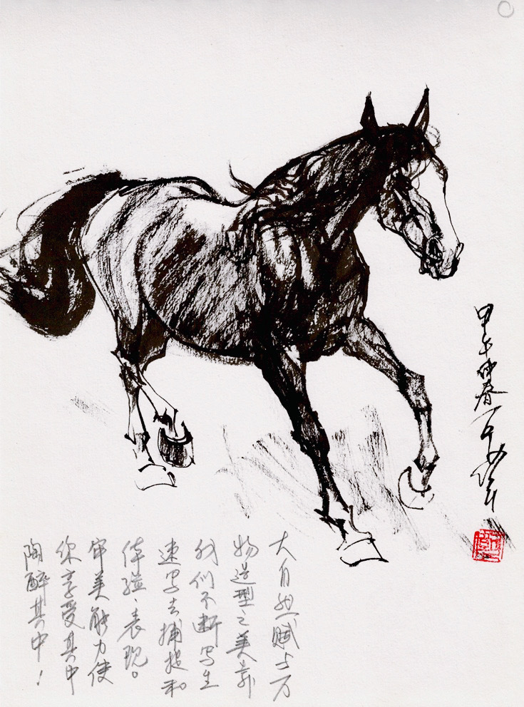 毛笔画速写|纯艺术|速写|王可伟 - 原创作品 - 站酷 (zcool)