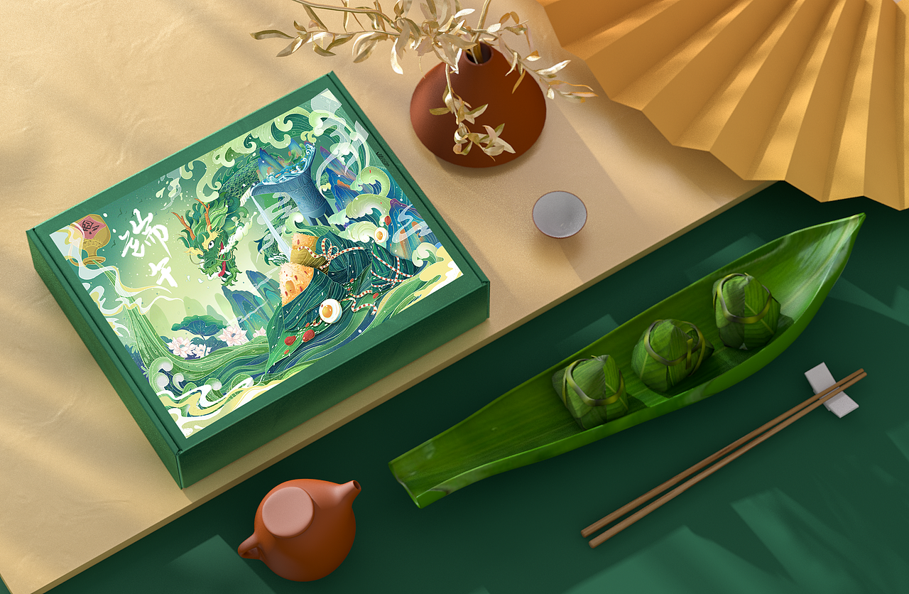 端午佳节国潮插画（图ZMzAzNTAxODQ0） - 商业插画 - 站酷设计师张轻轻原创素材 - 站酷ZCOOL