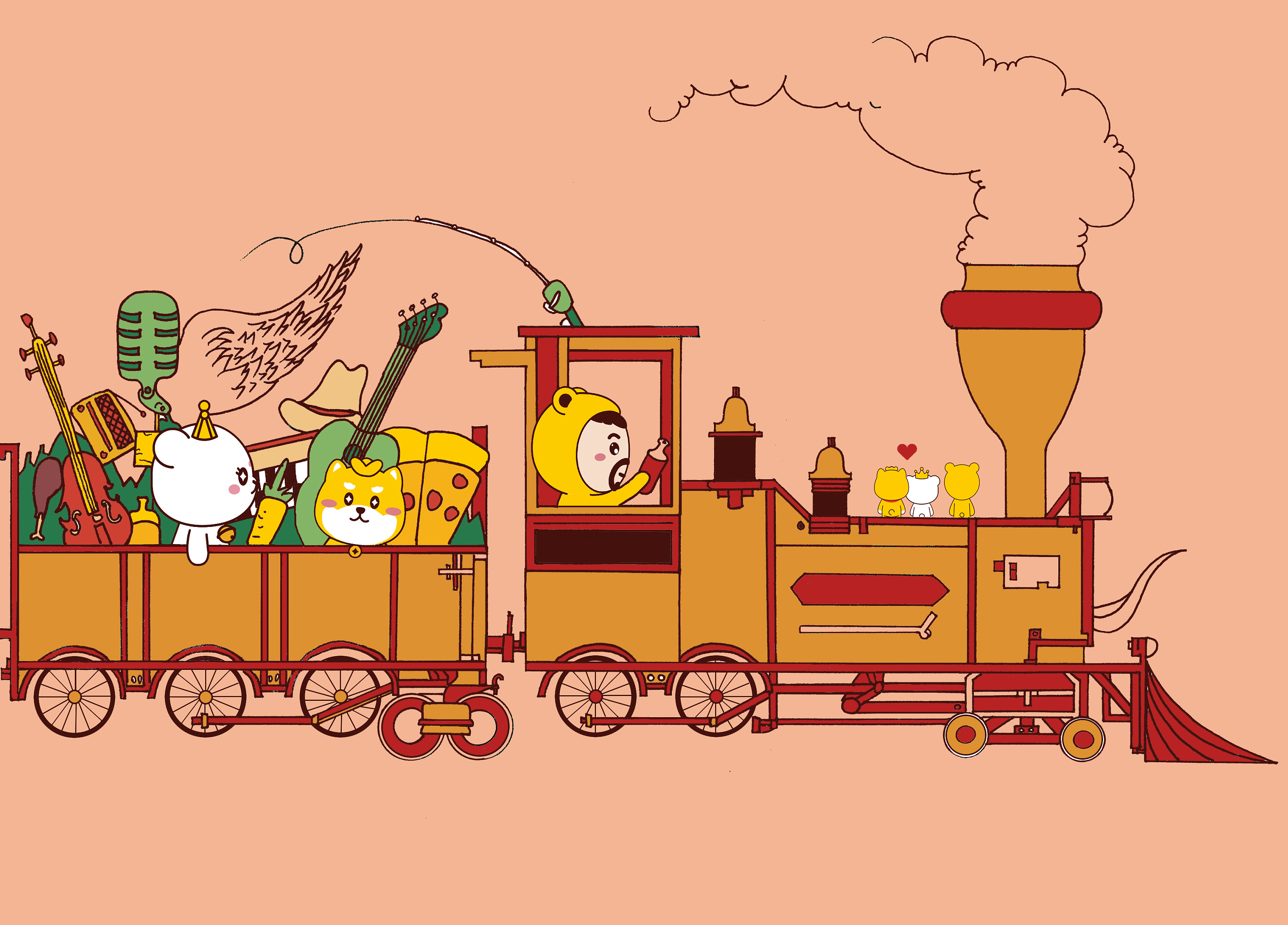 噗噗叽向前进|插画|商业插画|大春妹妹 - 原创作品 - 站酷 (zcool)