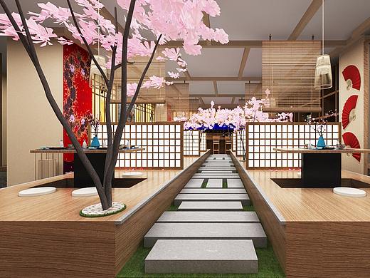 日式风格樱花装饰札幌日料店设计