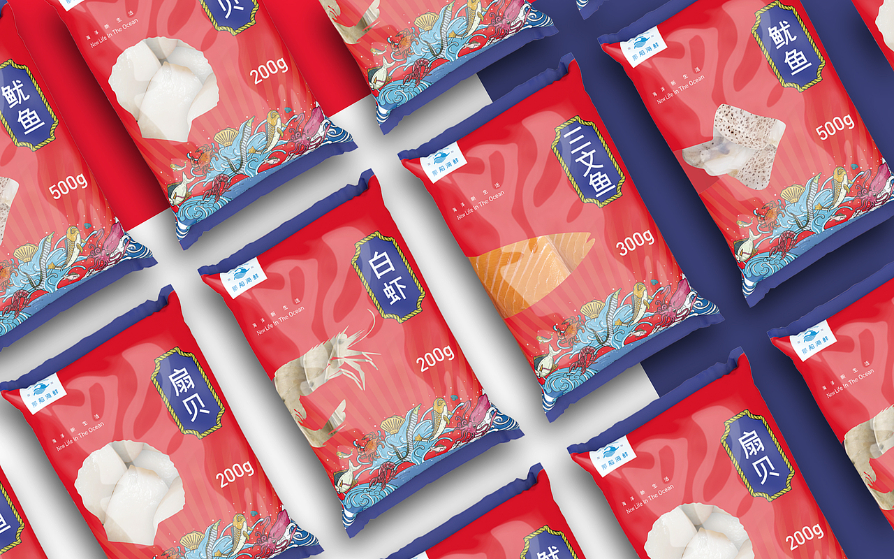 《那船海鲜大礼包——春节版》海鲜包装设计（图ZMTA1NDAzODcy） - 包装 - 站酷设计师我叫小吉他原创素材 - 站酷ZCOOL