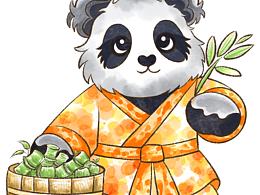 原創(chuàng)插畫中國(guó)大熊貓
