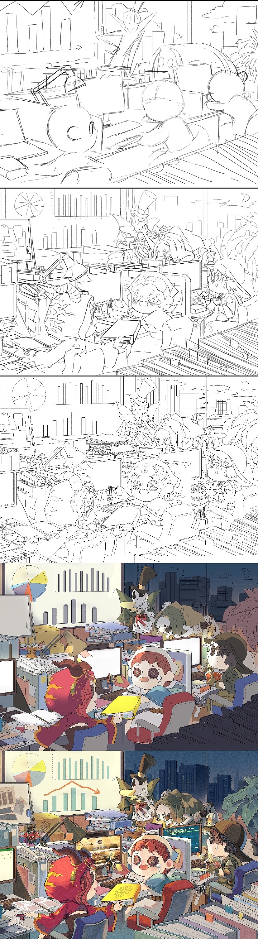 第五人格晚间闲谈（图ZMjMxMTY3NTE2） - 商业插画 - 站酷设计师鴨貝貝原创素材 - 站酷ZCOOL