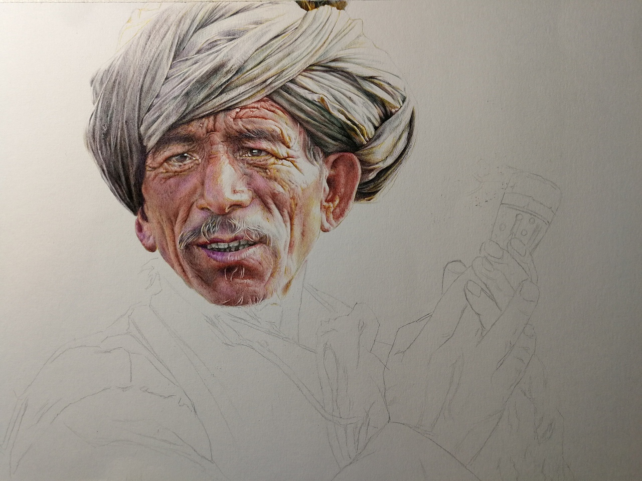 彩色圓珠筆作品《祈福》（圖ZMTYxODA3NDMy） - 繪畫 - 站酷設(shè)計(jì)師浩軒手繪原創(chuàng)素材 - 站酷ZCOOL