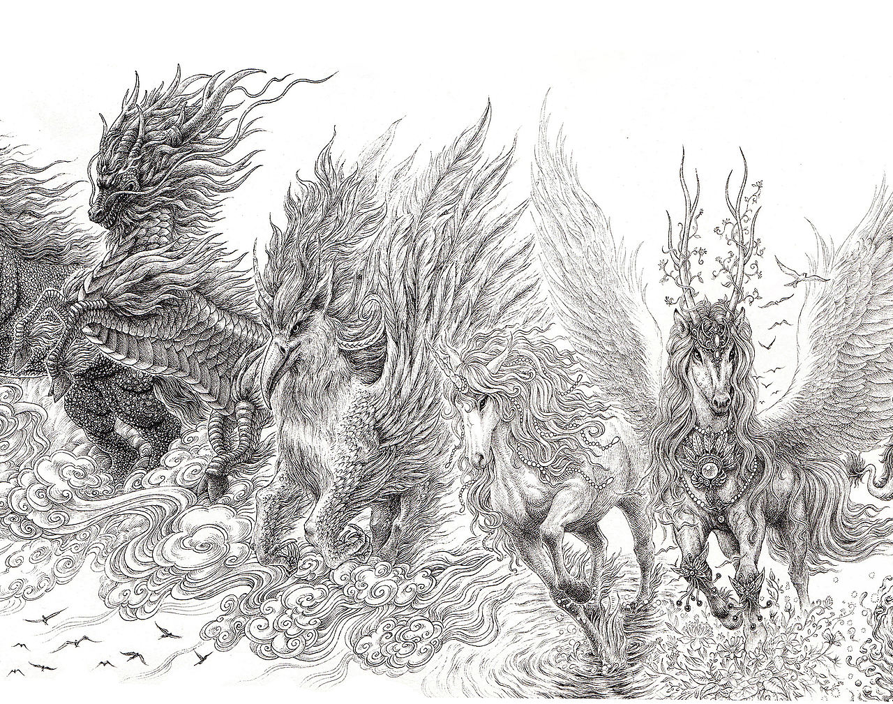 《天马行空图》傅淳强手绘作品(图ZMTE5OTMzMjQ0) - 绘画 - 站酷设计师傅淳强画者之旅原创素材 - 站酷ZCOOL