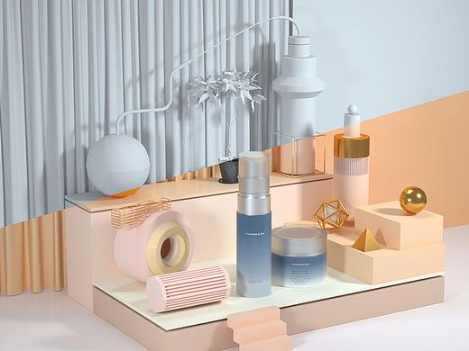 c4d化妆品建模场景包装