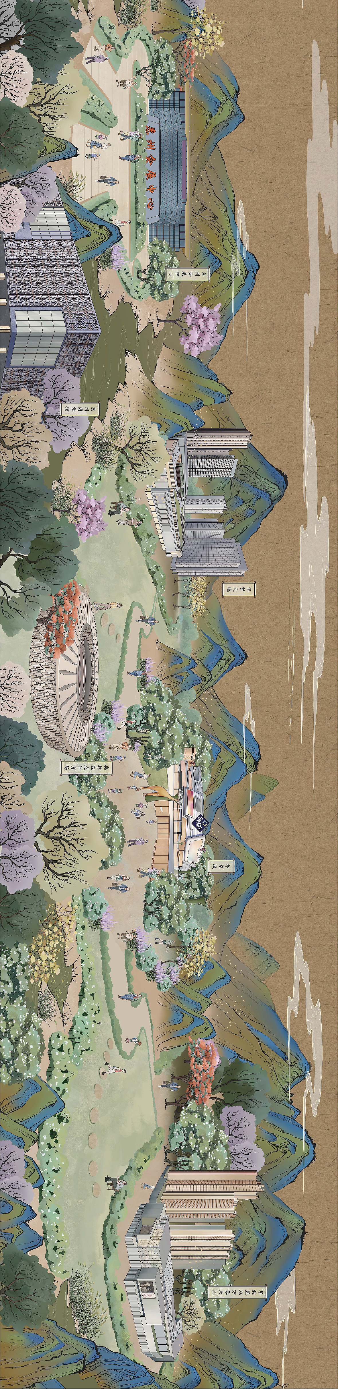 地产插画-华润惠州千里江山图（图ZMjgxNzQ2NDQ4） - 商业插画 - 站酷设计师迪娃仔原创素材 - 站酷ZCOOL