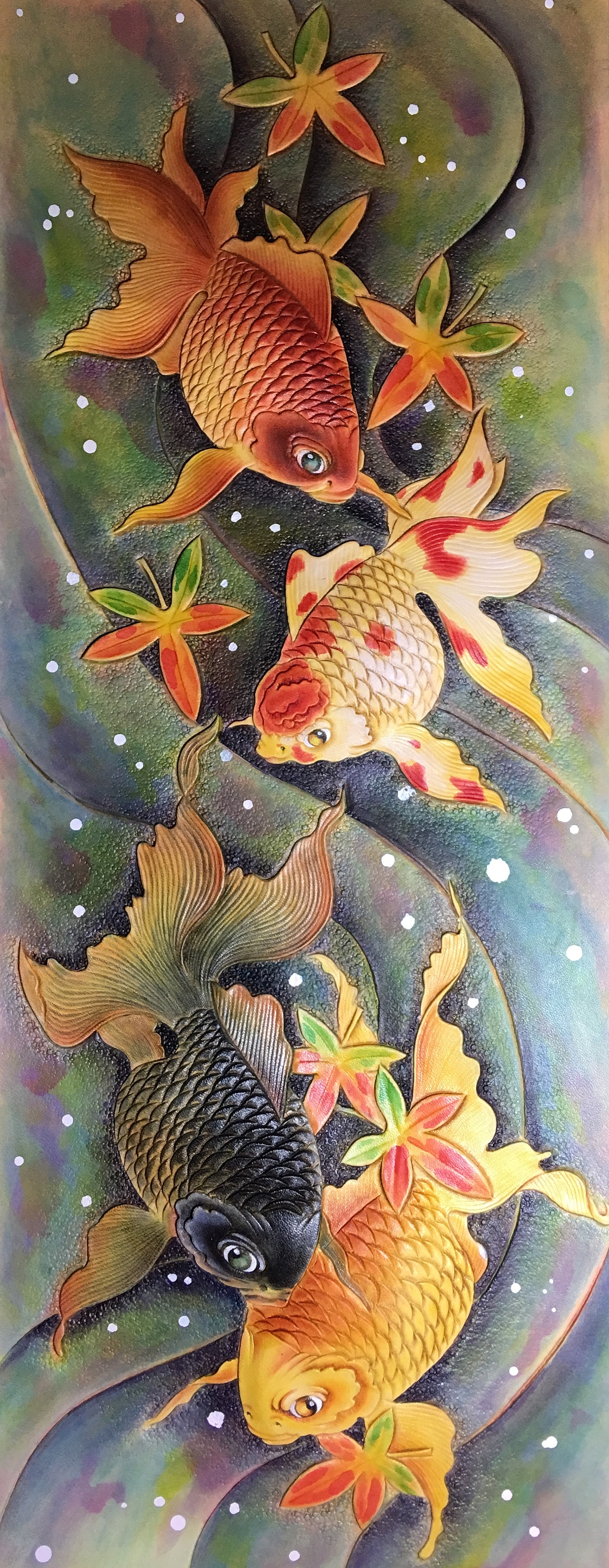 皮雕画—-金鱼戏水（图ZMTQxNzE3NTA0） - 工艺品设计 - 站酷设计师斑寅原创素材 - 站酷ZCOOL