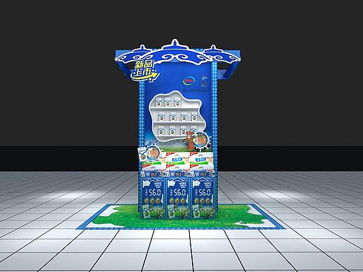 臻浓牛奶堆头设计3D效果图