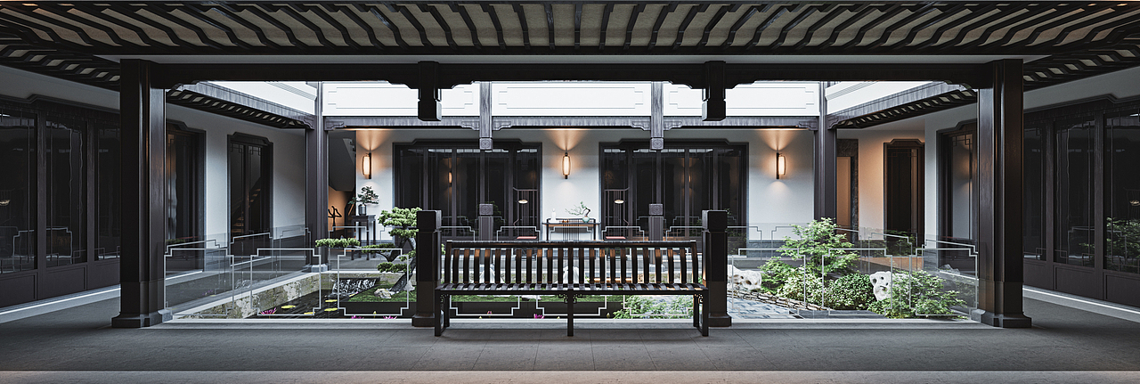 徽派中式庭院小作